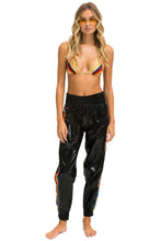 Cargar imagen en el visor de la galería, 5 STRIPE HI RISE WIND PANT - BLACK Women's Sweatpants Aviator Nation