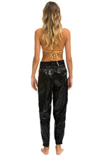 Cargar imagen en el visor de la galería, 5 STRIPE HI RISE WIND PANT - BLACK Women's Sweatpants Aviator Nation