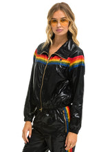 Carregar imagem no visualizador da galeria, 5 STRIPE WINDBREAKER - BLACK GLOSSY Women's Outerwear Aviator Nation