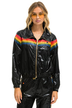 Carregar imagem no visualizador da galeria, 5 STRIPE WINDBREAKER - BLACK GLOSSY Women's Outerwear Aviator Nation