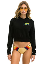 Cargar imagen en el visor de la galería, ASPEN EMBROIDERY CROPPED CREW SWEATSHIRT - BLACK Sweatshirt Aviator Nation