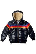 Cargar imagen en el visor de la galería, KIDS 5 STRIPE TREKKER JACKET - GLOSSY BLACK Kid's Outerwear Aviator Nation