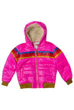 Load image into Gallery viewer, KIDS 5 STRIPE TREKKER JACKET - GLOSSY NEON PINK Kid's Outerwear Aviator Nation