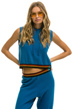 Carregar imagem no visualizador da galeria, LOGO STRIPE RELAXED CROP PULLOVER HOODIE - CARIBBEAN Hoodie Aviator Nation