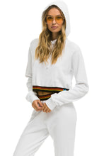 Carregar imagem no visualizador da galeria, LOGO STRIPE RELAXED CROP PULLOVER HOODIE - WHITE Hoodie Aviator Nation
