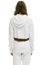 Carregar imagem no visualizador da galeria, LOGO STRIPE RELAXED CROP PULLOVER HOODIE - WHITE Hoodie Aviator Nation
