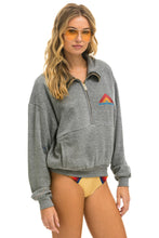 Cargar imagen en el visor de la galería, MOUNTAIN EMBROIDERY UNISEX HALF ZIP SWEATSHIRT - HEATHER Unisex Outerwear Aviator Nation