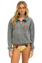 Cargar imagen en el visor de la galería, MOUNTAIN EMBROIDERY UNISEX HALF ZIP SWEATSHIRT - HEATHER Unisex Outerwear Aviator Nation
