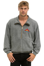Cargar imagen en el visor de la galería, MOUNTAIN EMBROIDERY UNISEX HALF ZIP SWEATSHIRT - HEATHER Unisex Outerwear Aviator Nation