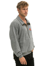 Cargar imagen en el visor de la galería, MOUNTAIN EMBROIDERY UNISEX HALF ZIP SWEATSHIRT - HEATHER Unisex Outerwear Aviator Nation