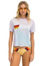 Carregar imagem no visualizador da galeria, RIDE LOGO WHITE BOYFRIEND TEE - TIE DYE BUBBLEGUM Boyfriend Tee Aviator Nation