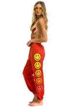 Cargar imagen en el visor de la galería, SMILEY SUNSET WOMENS SWEATPANTS - RED Women's Sweatpants Aviator Nation