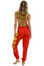Cargar imagen en el visor de la galería, SMILEY SUNSET WOMENS SWEATPANTS - RED Women's Sweatpants Aviator Nation