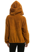 Laden Sie das Bild in den Galerie-Viewer, TEDDY UNISEX HOODED HALF ZIP JACKET - WHISKEY Women's Outerwear Aviator Nation