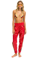 Load image into Gallery viewer, 5 STRIPE HI RISE WIND PANT - CHERRY Women&#39;s Sweatpants Aviator Nation