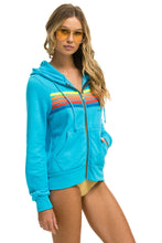 Cargar imagen en el visor de la galería, 5 STRIPE HOODIE - NEON BLUE // NEON RAINBOW Hoodie Aviator Nation