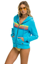 Cargar imagen en el visor de la galería, 5 STRIPE HOODIE - NEON BLUE // NEON RAINBOW Hoodie Aviator Nation