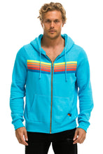 Cargar imagen en el visor de la galería, 5 STRIPE HOODIE - NEON BLUE // NEON RAINBOW Hoodie Aviator Nation