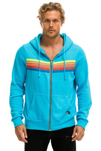 5 STRIPE HOODIE - NEON BLUE // NEON RAINBOW Hoodie Aviator Nation