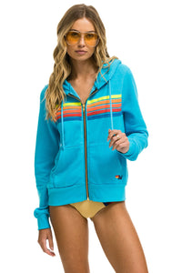 5 STRIPE HOODIE - NEON BLUE // NEON RAINBOW Hoodie Aviator Nation