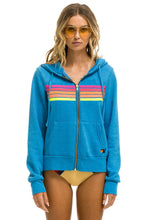 Load image into Gallery viewer, 5 STRIPE HOODIE - OCEAN // NEON PINK // YELLOW Hoodie Aviator Nation