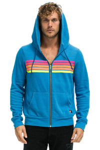 5 STRIPE HOODIE - OCEAN // NEON PINK // YELLOW Hoodie Aviator Nation