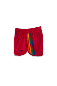 5 STRIPE KIDS FLEX JOGGER SHORT - RED Kid's Shorts Aviator Nation