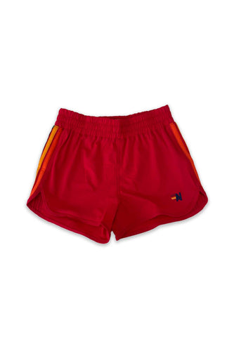 5 STRIPE KIDS FLEX JOGGER SHORT - RED Kid's Shorts Aviator Nation