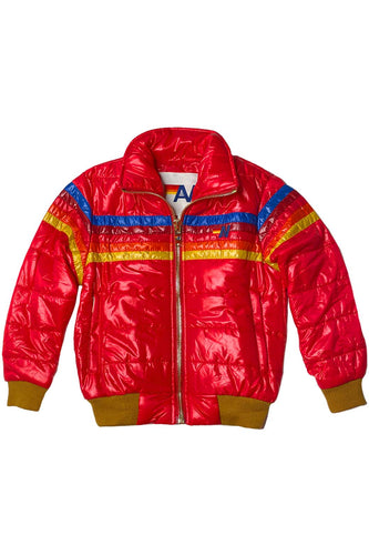 5 STRIPE KIDS TRAVELER JACKET - CHERRY GLOSSY Kid's Outerwear Aviator Nation