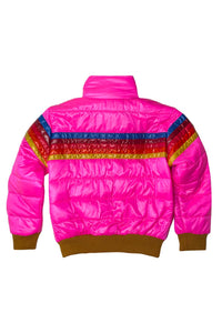 5 STRIPE KIDS TRAVELER JACKET - NEON PINK GLOSSY Kid's Outerwear Aviator Nation