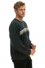 Load image into Gallery viewer, 5 STRIPE RELAXED CREW SWEATSHIRT - CHARCOAL // GREY Sweatshirt Aviator Nation