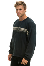 Load image into Gallery viewer, 5 STRIPE RELAXED CREW SWEATSHIRT - CHARCOAL // GREY Sweatshirt Aviator Nation