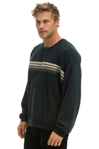 5 STRIPE RELAXED CREW SWEATSHIRT - CHARCOAL // GREY Sweatshirt Aviator Nation