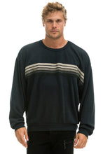 Load image into Gallery viewer, 5 STRIPE RELAXED CREW SWEATSHIRT - CHARCOAL // GREY Sweatshirt Aviator Nation