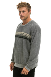 5 STRIPE RELAXED CREW SWEATSHIRT - HEATHER // GREY Sweatshirt Aviator Nation