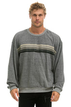 Load image into Gallery viewer, 5 STRIPE RELAXED CREW SWEATSHIRT - HEATHER // GREY Sweatshirt Aviator Nation