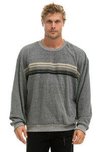 5 STRIPE RELAXED CREW SWEATSHIRT - HEATHER // GREY Sweatshirt Aviator Nation