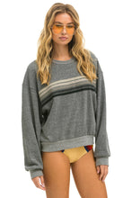 Load image into Gallery viewer, 5 STRIPE RELAXED CREW SWEATSHIRT - HEATHER // GREY Sweatshirt Aviator Nation