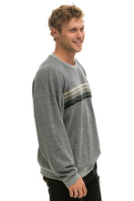 Load image into Gallery viewer, 5 STRIPE RELAXED CREW SWEATSHIRT - HEATHER // GREY Sweatshirt Aviator Nation