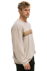 5 STRIPE RELAXED CREW SWEATSHIRT - SAND // TAN Sweatshirt Aviator Nation