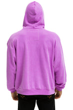 Load image into Gallery viewer, 5 STRIPE RELAXED ZIP HOODIE - NEON PURPLE // NEON RAINBOW Hoodie Aviator Nation