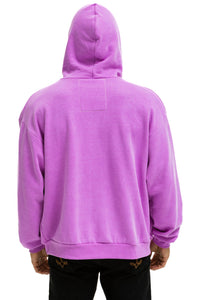 5 STRIPE RELAXED ZIP HOODIE - NEON PURPLE // NEON RAINBOW Hoodie Aviator Nation