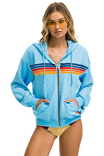 Cargar imagen en el visor de la galería, 5 STRIPE RELAXED ZIP HOODIE - SKY 2 Hoodie Aviator Nation