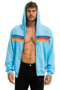 5 STRIPE RELAXED ZIP HOODIE - SKY 2 Hoodie Aviator Nation