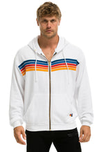 Cargar imagen en el visor de la galería, 5 STRIPE RELAXED ZIP HOODIE - WHITE 2 Hoodie Aviator Nation