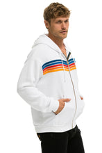 Cargar imagen en el visor de la galería, 5 STRIPE RELAXED ZIP HOODIE - WHITE 2 Hoodie Aviator Nation