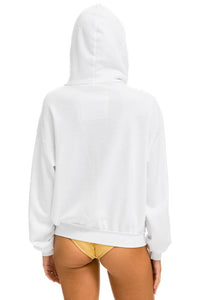 5 STRIPE RELAXED ZIP HOODIE - WHITE // NEON RAINBOW Hoodie Aviator Nation