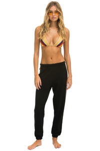 5 STRIPE SWEATPANTS - BLACK // GREY 2 Women's Sweatpants Aviator Nation