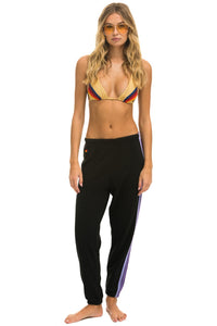 5 STRIPE SWEATPANTS - BLACK // PURPLE Women's Sweatpants Aviator Nation