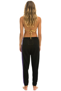 5 STRIPE SWEATPANTS - BLACK // PURPLE Women's Sweatpants Aviator Nation